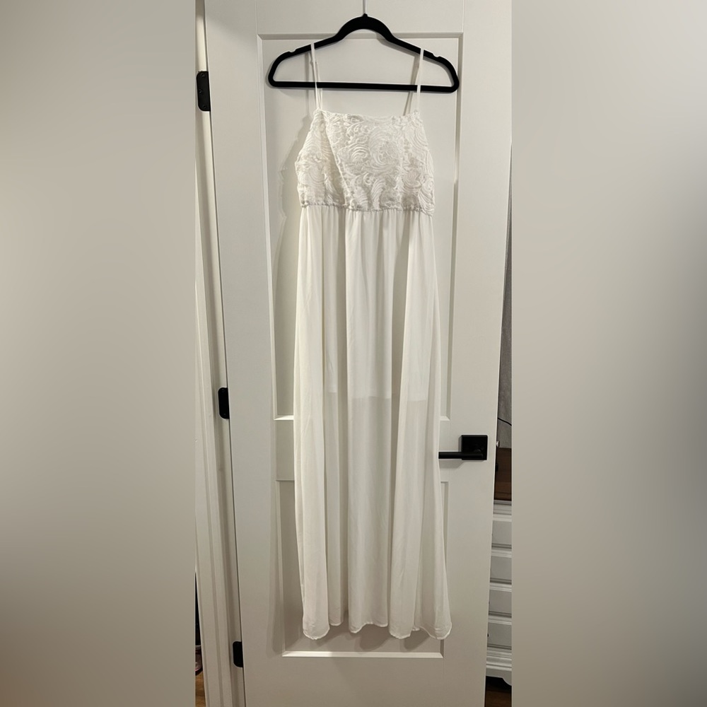 White sheer Maxi Dress